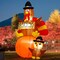 GOOSH 6 FT Thanksgiving Inflatables Turkey Blow Up Yard Turkey on Pumpkin with Turkey Baby with Built-in LEDs